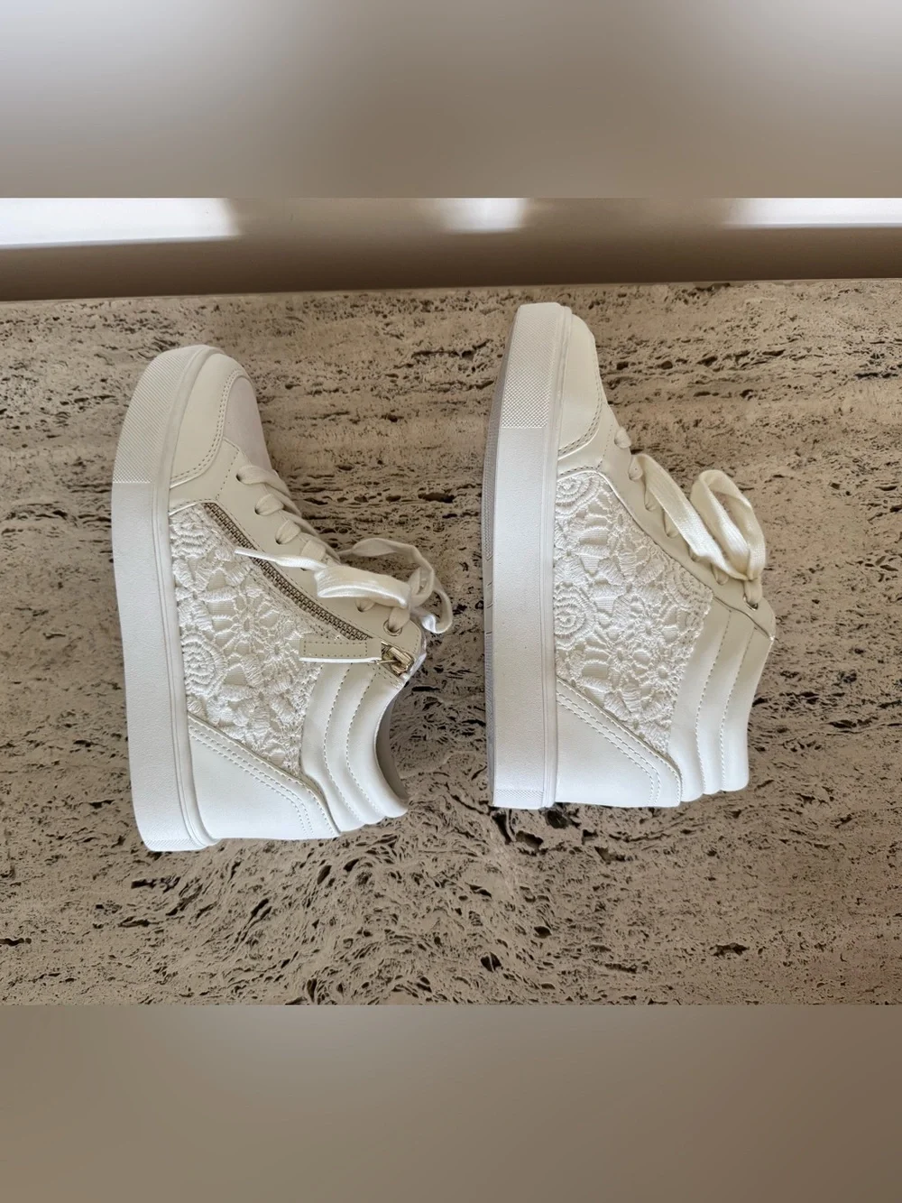 NWOB Nine West Tons Women's High Top Wedge Sneakers. Size 6.5M. MSRP $89.99